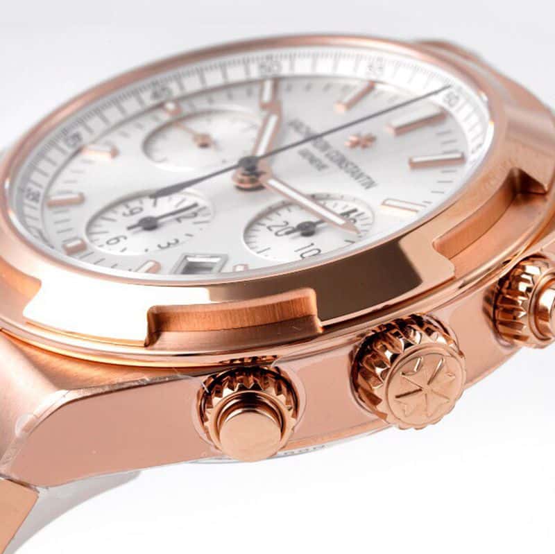 Vacheron Constantintop-tiersuper watch Overseas Series Men's Mechanical White Face Watch Side View
