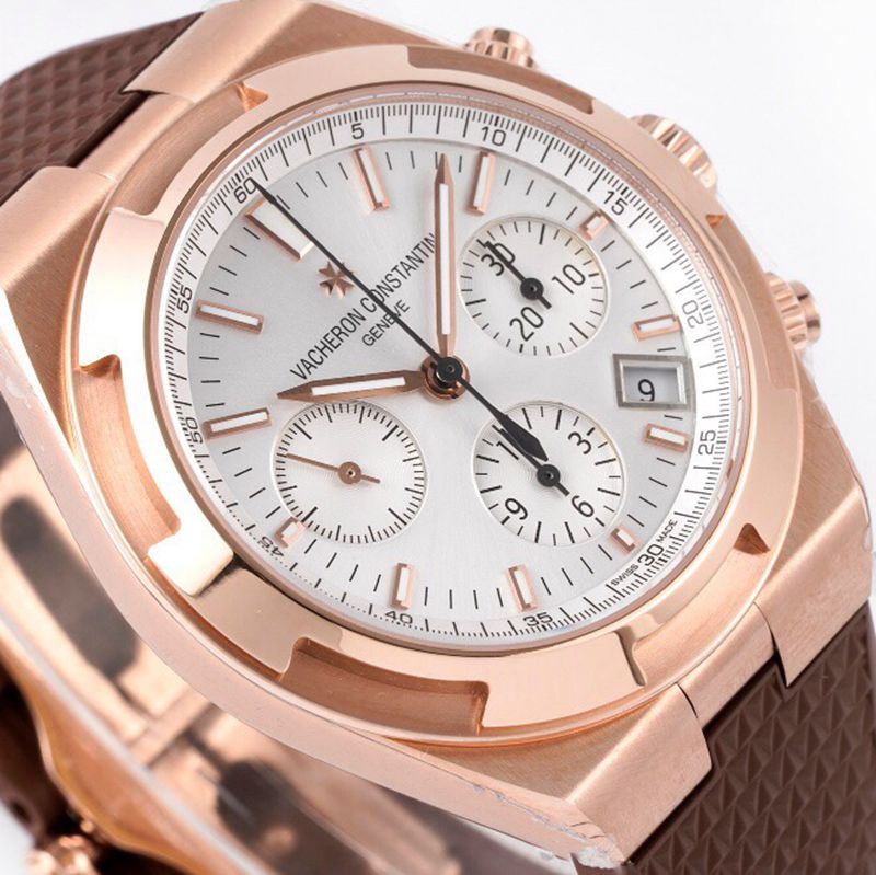 Vacheron Constantintop-tiersuper watch Overseas series men's mechanical white face watch front view