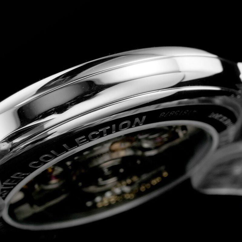 Longinestop-tier watch master series men's mechanical blue watch side view