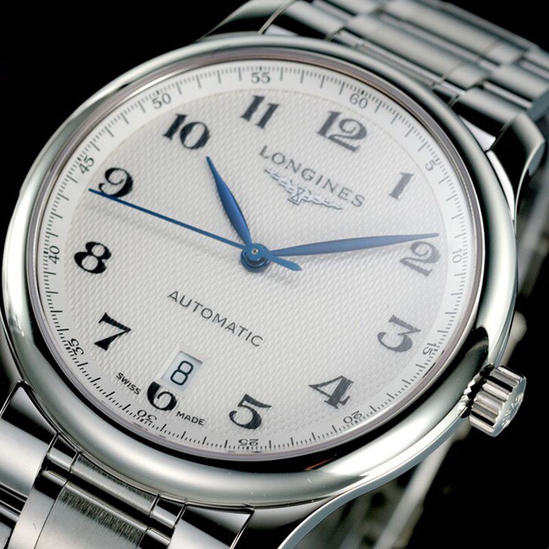 Longinestop-tierhigh-quality watch master series men's mechanical white watch front view