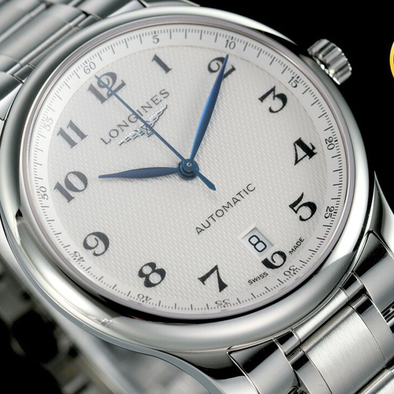 Longinestop-tierhigh-quality watch master series men's mechanical white watch front view