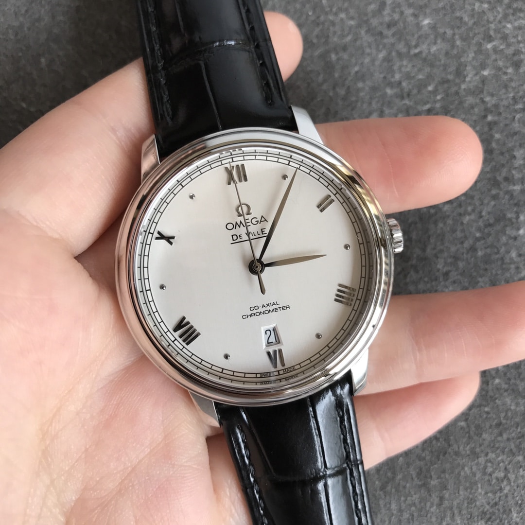 Omegatop-tiersuper watch Diefei series white face men's mechanical watch front view