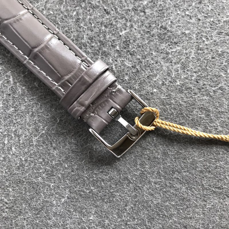 Omegatop-tiersuper watch Diefei series men's white dial gold edge leather strap mechanical watch clasp picture
