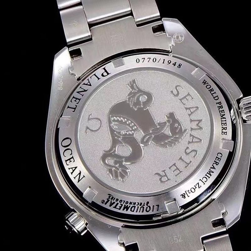 Omegatop-tierhigh-quality watch ocean series liquid metal 1948 men's mechanical watch back cover picture