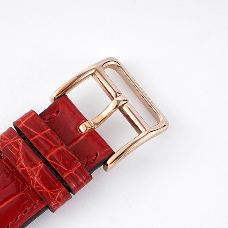 Hermès top-tier watch HeureH three-hand series ladies quartzrose gold watch clasp picture