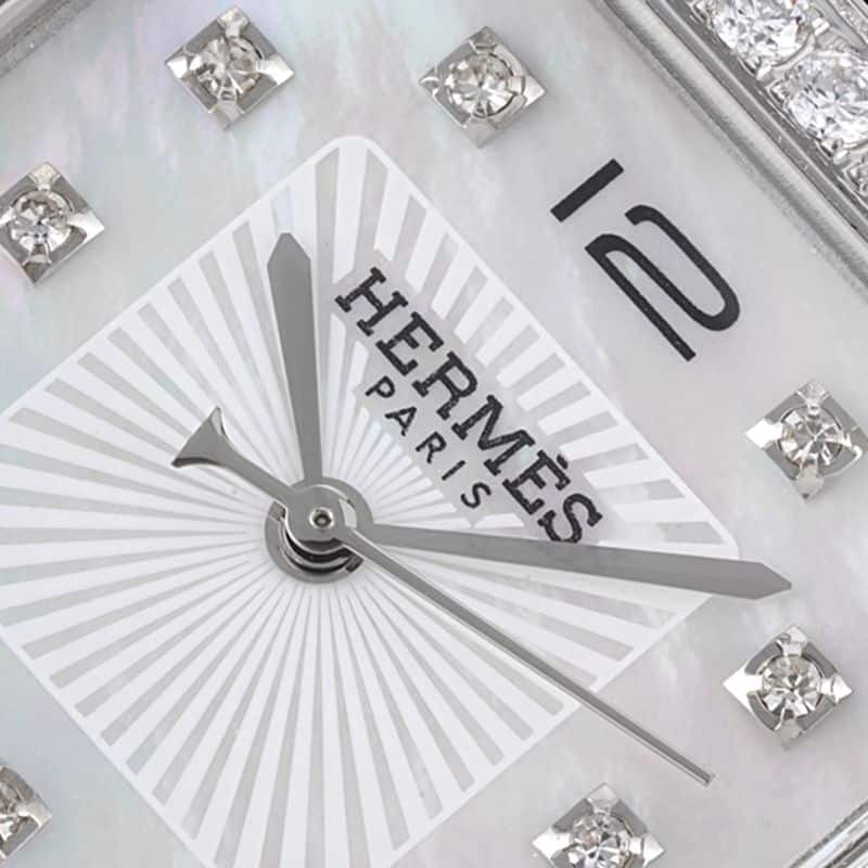Hermès top-tier watch HeureH three-hand series ladies quartzleather strap casual watch detail shots