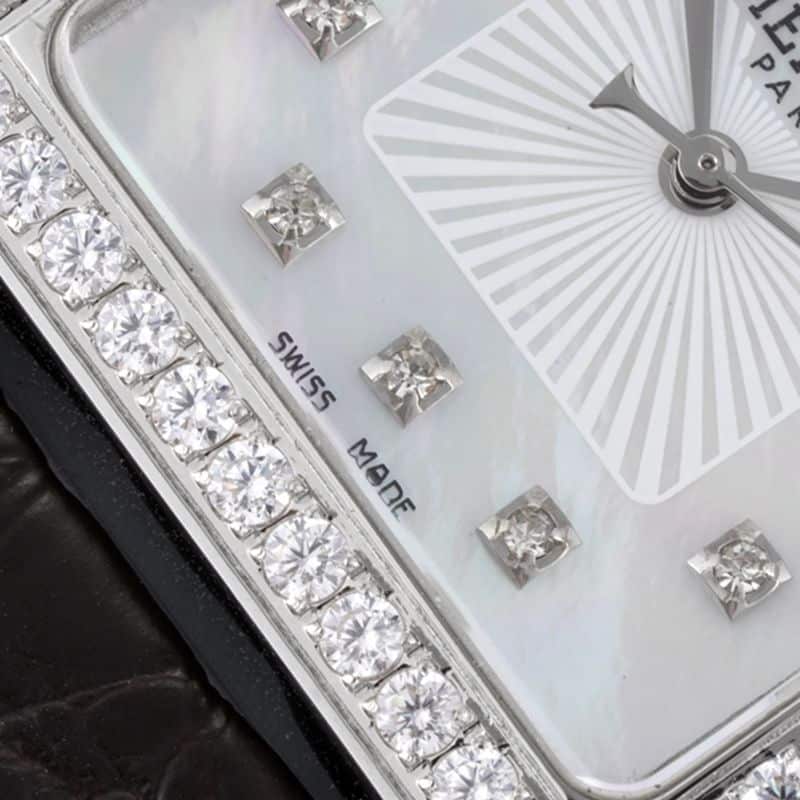 Hermès top-tier watch HeureH three-hand series ladies quartzleather strap casual watch detail shots