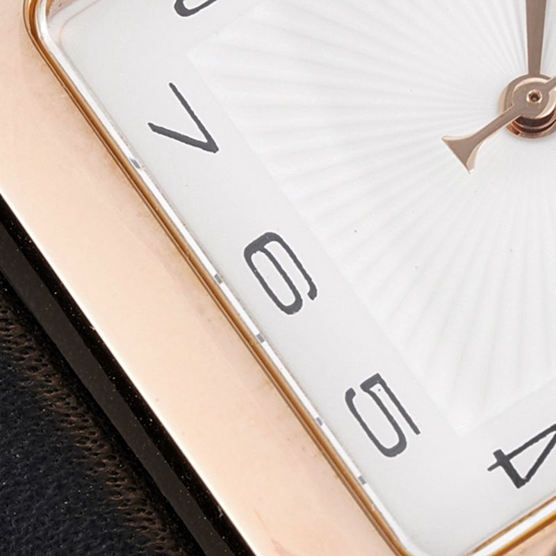 Hermès top-tierhigh-quality watch HeureH three-hand series ladies leather straprose goldwhite dial watch detail shots