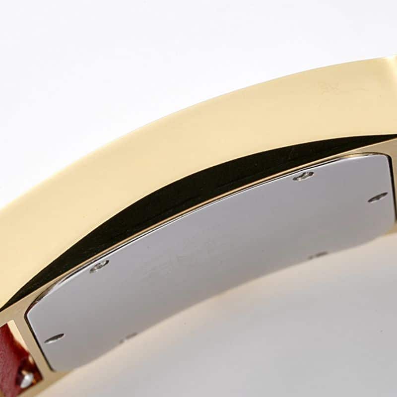 Hermès top-tierhigh-quality watch HeureH three-hand series ladies leather strapwhite dial gold watch side view