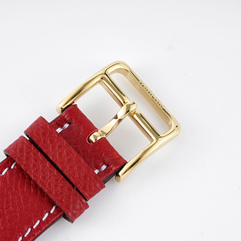 Hermès top-tierhigh-quality watch HeureH three-pin series ladies leather strapwhite dial gold watch clasp picture