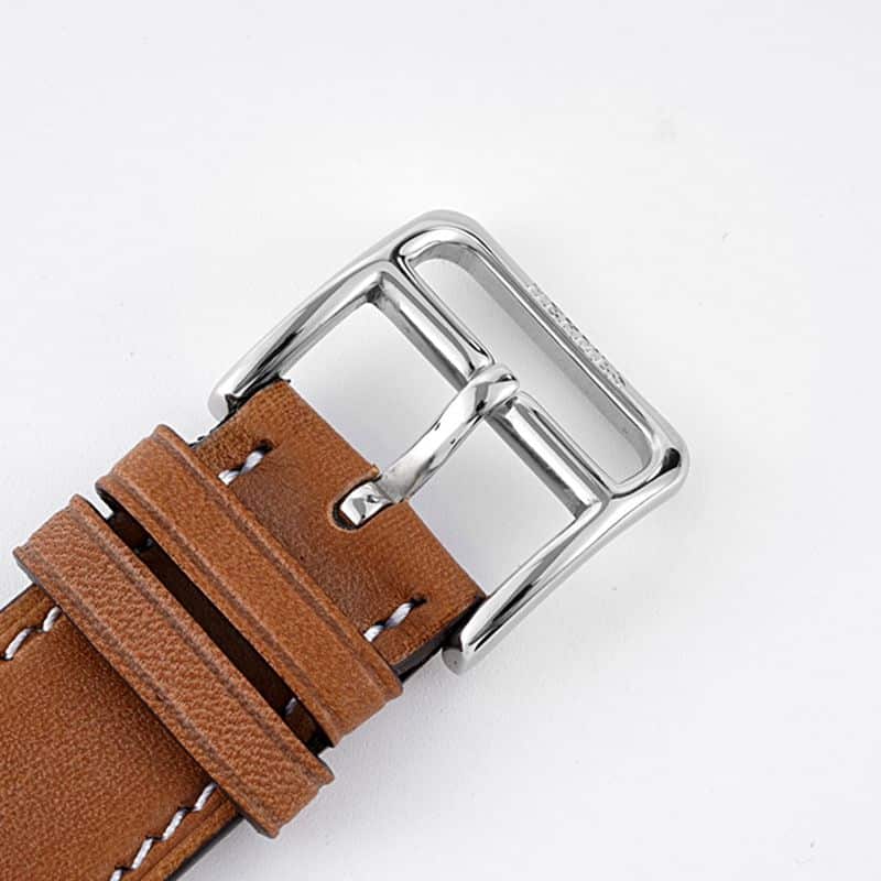 Hermès top-tier watch HeureH three-hand series ladies leather strapwhite dialdiamond watch clasp picture