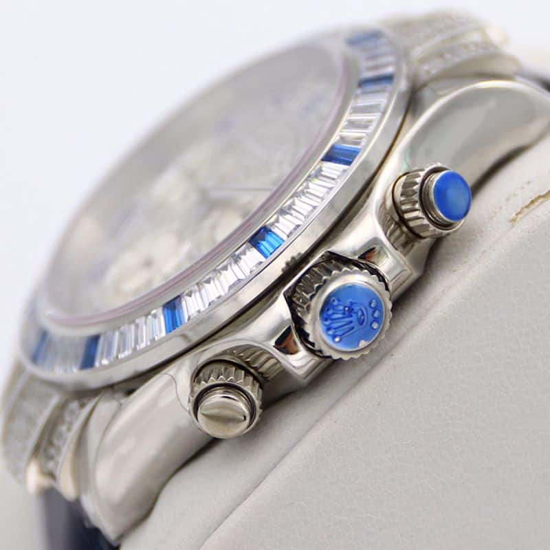 Rolextop-tiersuper watch Daytona series pavé 116599 starry blue diamond men's watch side view