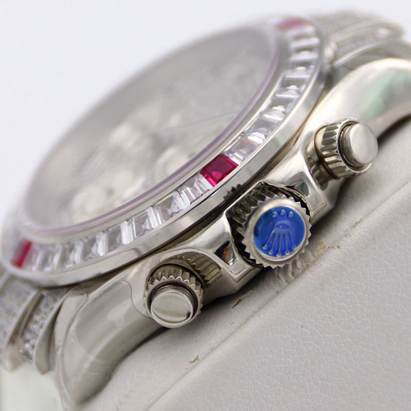 Rolextop-tier watch Daytona series pavé 116599 baby's breath pink diamond men's watch side view