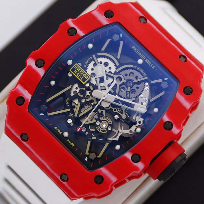 Richard Milletop-tierhigh-quality watch men's blue dialrubber strap mechanical watch front view