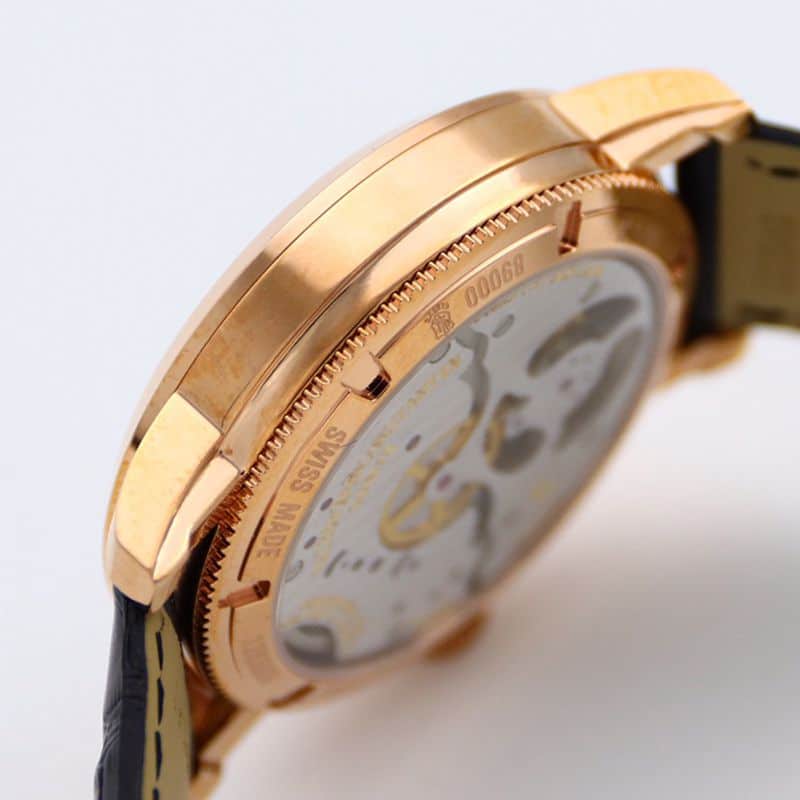 Vacheron Constantintop-tiersuper watch Traditionnelle series tourbillon men's black dial gold watch side view