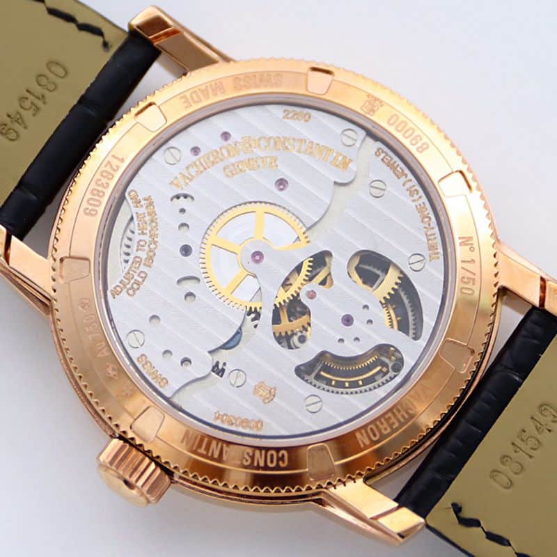Vacheron Constantintop-tiersuper watch Traditionnelle series tourbillon men's black dial gold watch movement picture