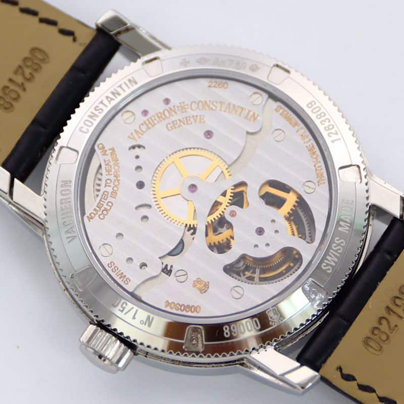 Vacheron Constantintop-tier watch Traditionnelle series tourbillonleather strapblack dial men's watch movement picture