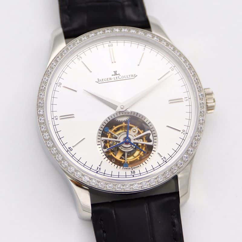 Jaeger-LeCoultre master top-tierhigh-quality watch 1662451 series automatic genuine tourbillon men's diamondwhite dial watch front view