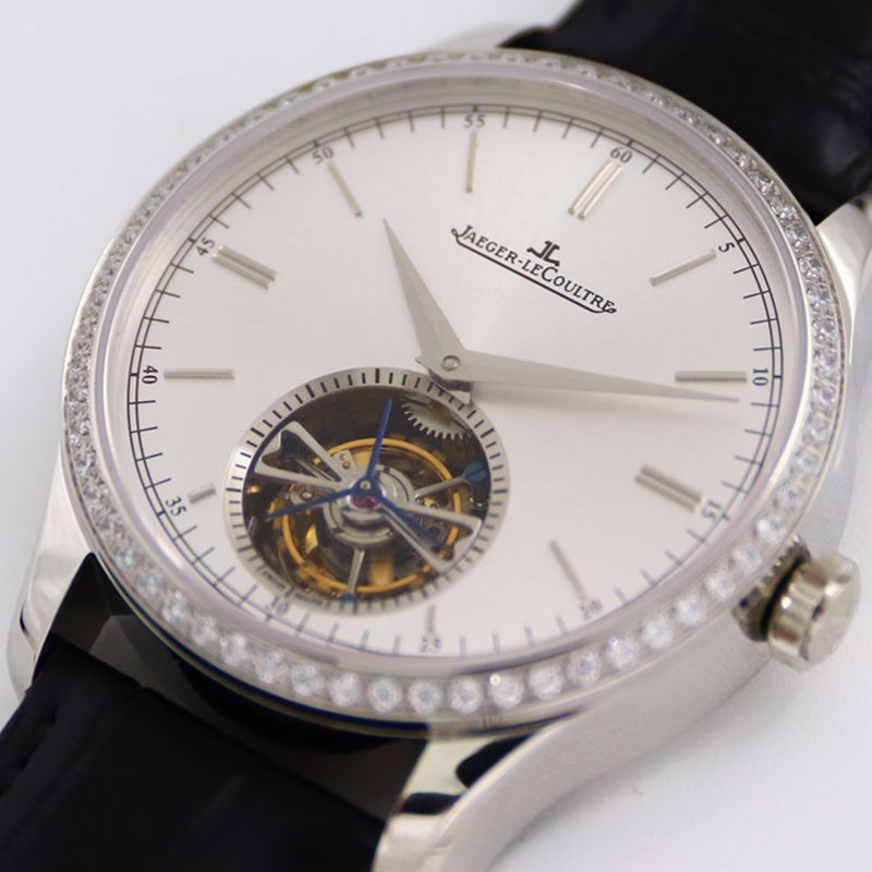Jaeger-LeCoultre master top-tierhigh-quality watch 1662451 series automatic genuine tourbillon men's diamondwhite dial watch front view