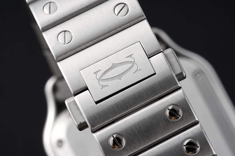 Cartiertop-tiersuper watch Santos series ladies steel braceletdiamondwhite dial watch clasp picture