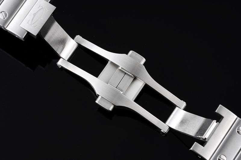 Cartiertop-tiersuper watch Santos series ladies steel braceletdiamondwhite dial watch clasp picture