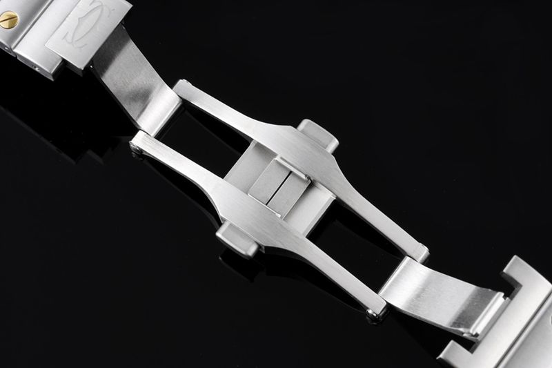 Cartiertop-tier watch Santos series ladies steel bracelet white dial gold watch clasp picture