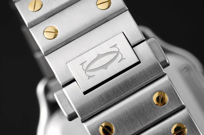 Cartiertop-tier watch Santos series ladies steel bracelet white dial gold watch clasp picture