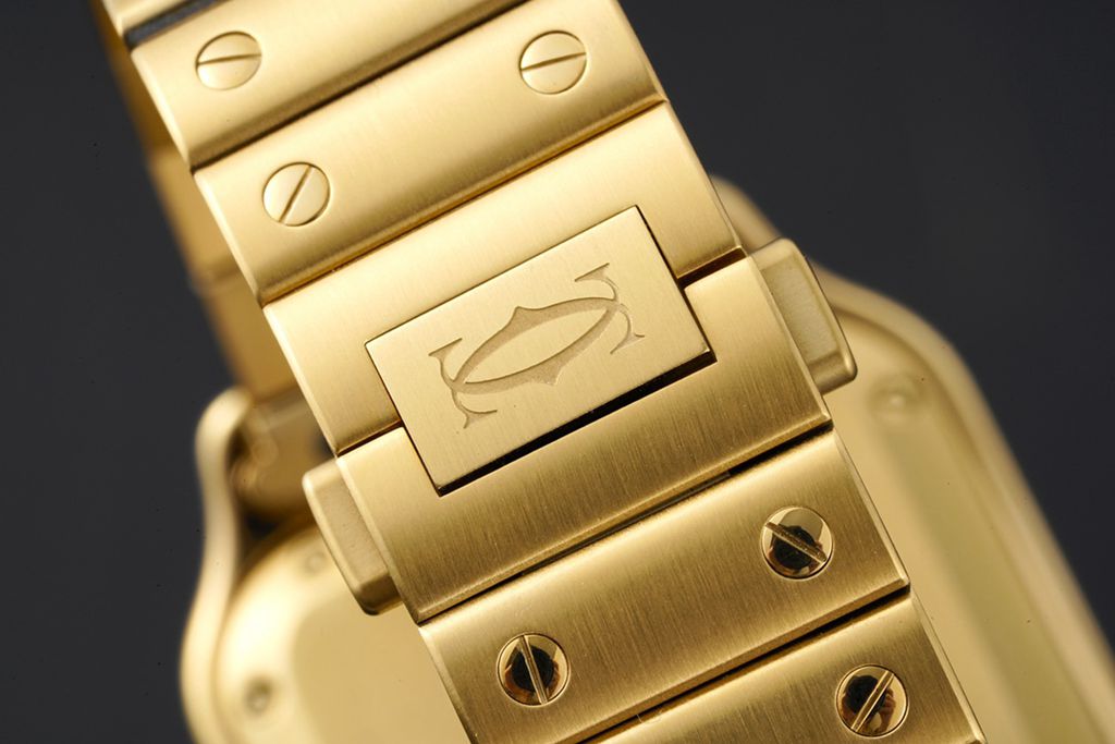 Cartiertop-tierhigh-quality watch Santos series ladies steel bracelet white dial gold watch clasp picture