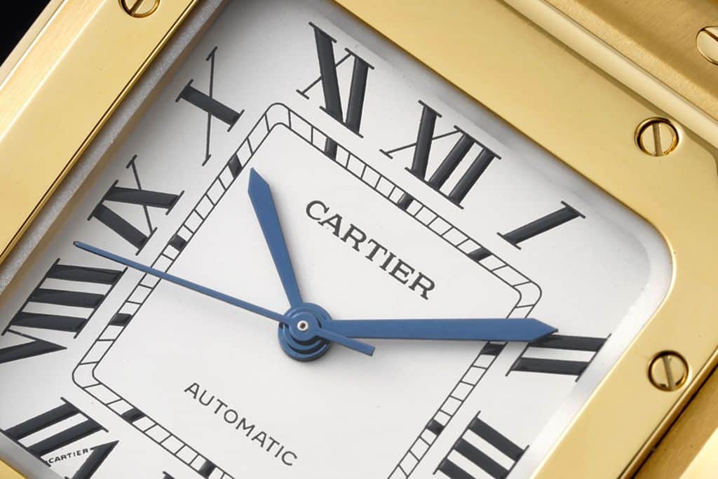 Cartiertop-tierhigh-quality watch Santos series ladies steel bracelet white dial gold watch detail shots