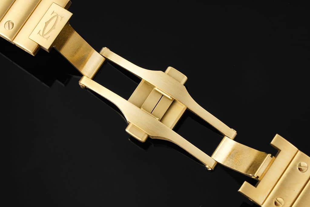 Cartiertop-tierhigh-quality watch Santos series ladies steel bracelet white dial gold watch clasp picture