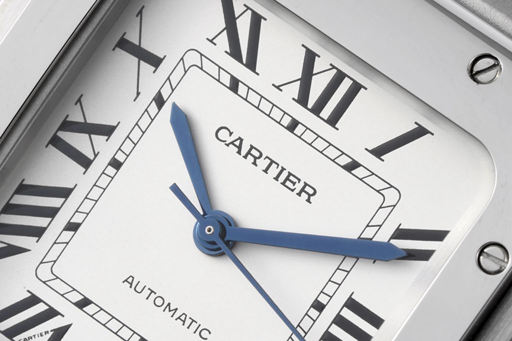 Cartiertop-tiersuper watch Santos series ladies steel bracelet white dial watch detail shots