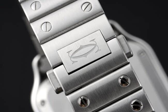 Cartiertop-tiersuper watch Santos series ladies steel braceletwhite dial watch clasp picture