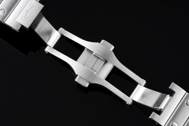 Cartiertop-tiersuper watch Santos series ladies steel braceletwhite dial watch clasp picture