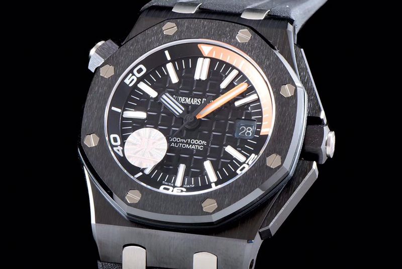 Audemars Piguettop-tier watch 15706 series ceramic bezelblack dial men's mechanical watch front view