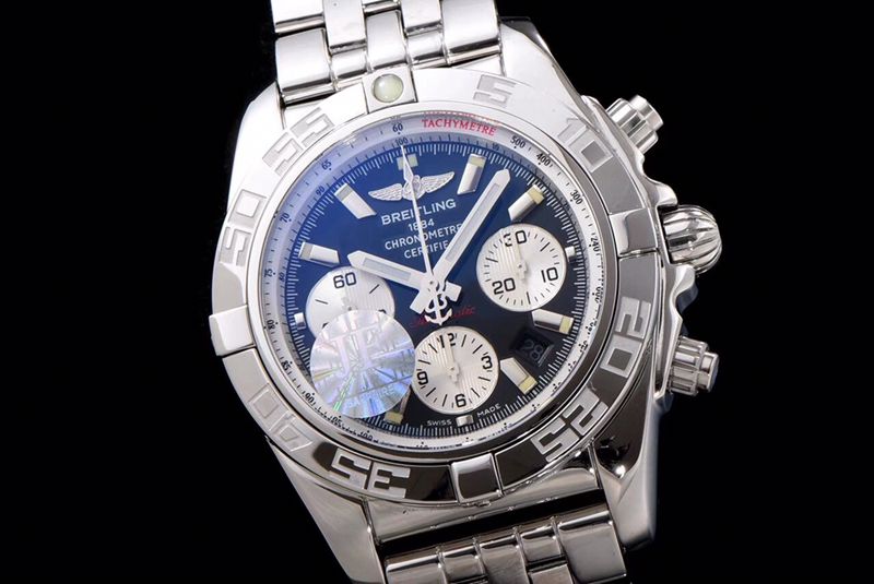 Breitlingtop-tierhigh-quality watch aviation chronograph series AB011011 men's steel bracelet mechanical watch front view
