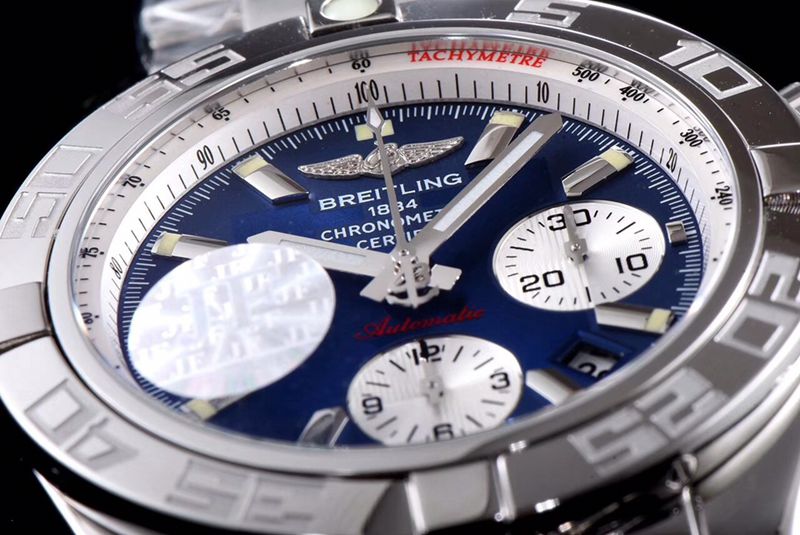 Breitlingtop-tierhigh-quality watch aviation chronograph series AB011011 men's steel braceletblue dial mechanical watch detail shots