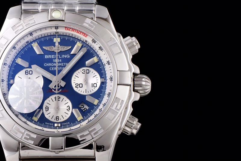 Breitlingtop-tierhigh-quality watch aviation chronograph series AB011011 men's steel braceletblue dial mechanical watch detail shots
