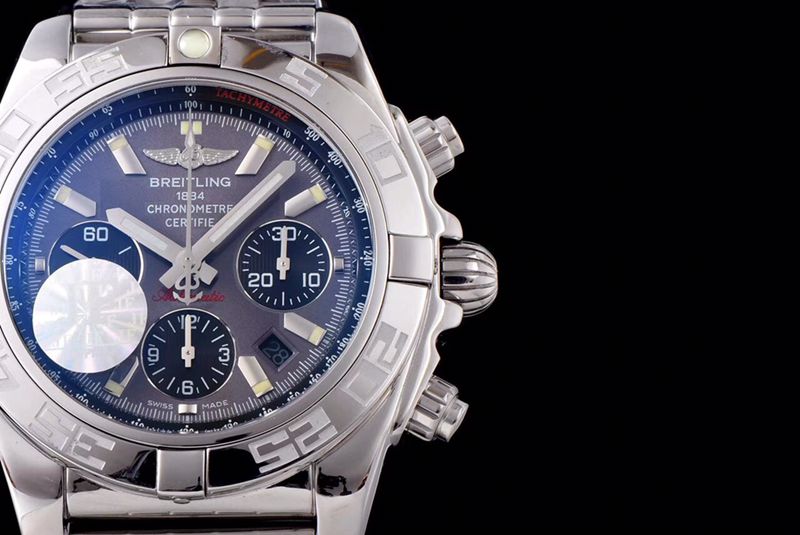 Breitlingtop-tiersuper watch aviation chronograph series AB011011 men's steel bracelet gray plate mechanical watch detail shots