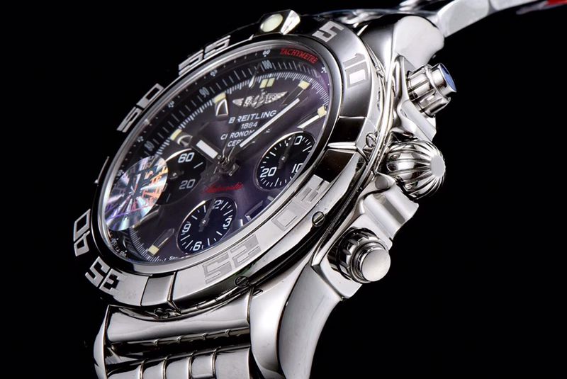 Breitlingtop-tiersuper watch aviation chronograph series AB011011 men's steel bracelet gray plate mechanical watch detail shots