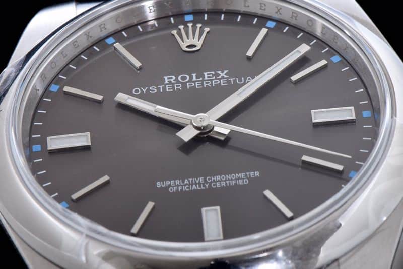 Rolextop-tierhigh-quality watch Oyster Perpetual series men's mechanical gray plate steel bracelet watch detail shots