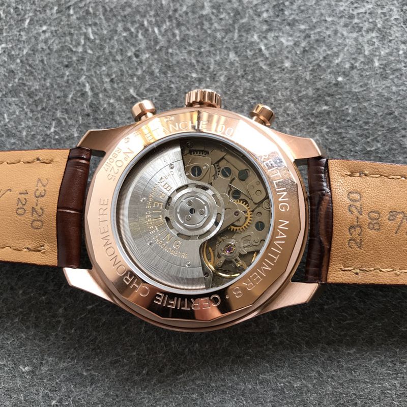 Breitlingtop-tiersuper watch pilot 8 series men's brown plate leather strap mechanical watch movement picture