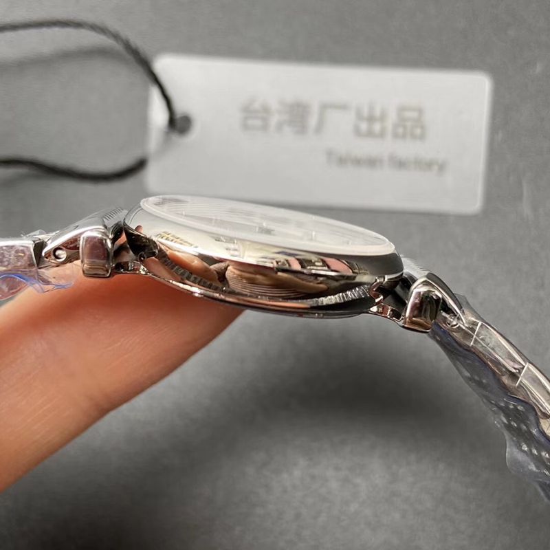Longinestop-tiersuper watch ultra-thin Jialan series boutique couple watch quartzsteel bracelet watch side view