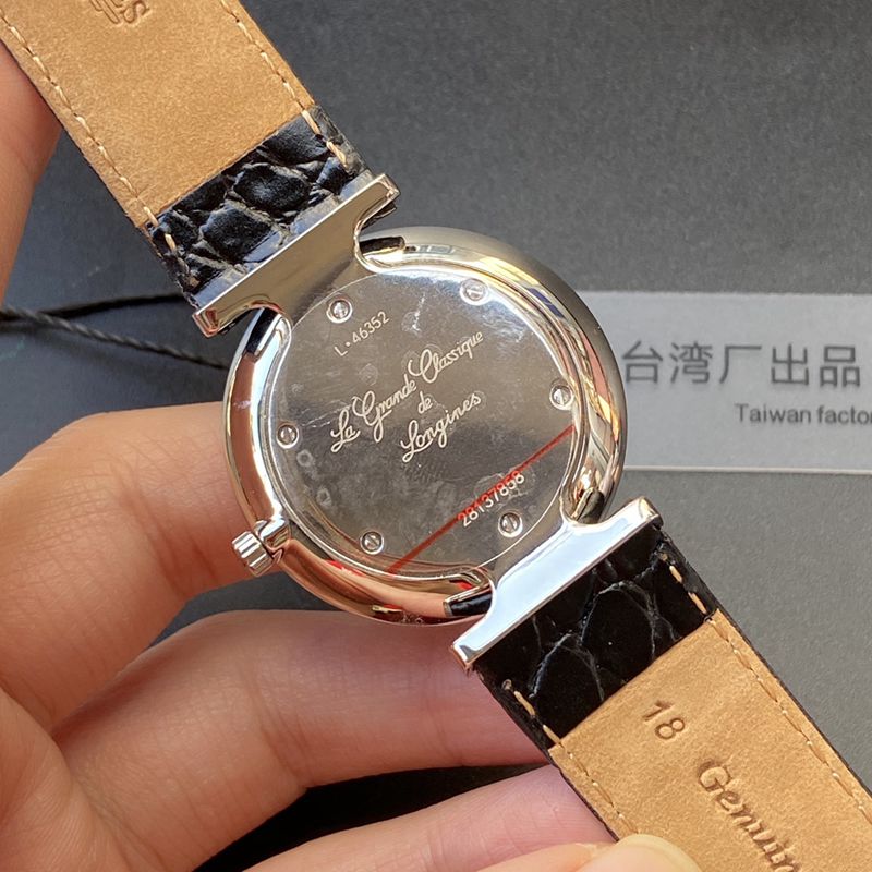 Longinestop-tiersuper watch ultra-thin Jialan series boutique couple watch quartz watch back cover picture