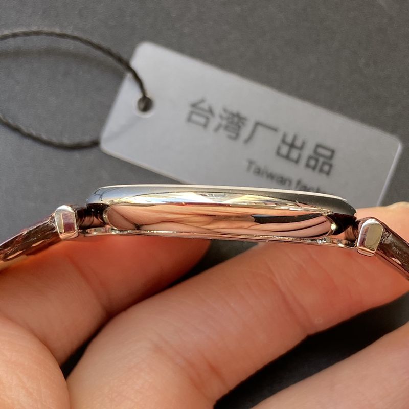 Longinestop-tier watch ultra-thin Jialan series boutique couple watch quartzwhite dialleather strap watch side view