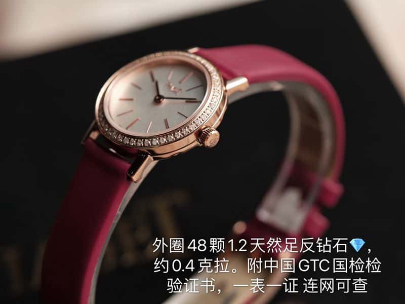 Piaget top-tiersuper watch ALTIPLANO series ladies diamondleather strapquartz casual watch side view