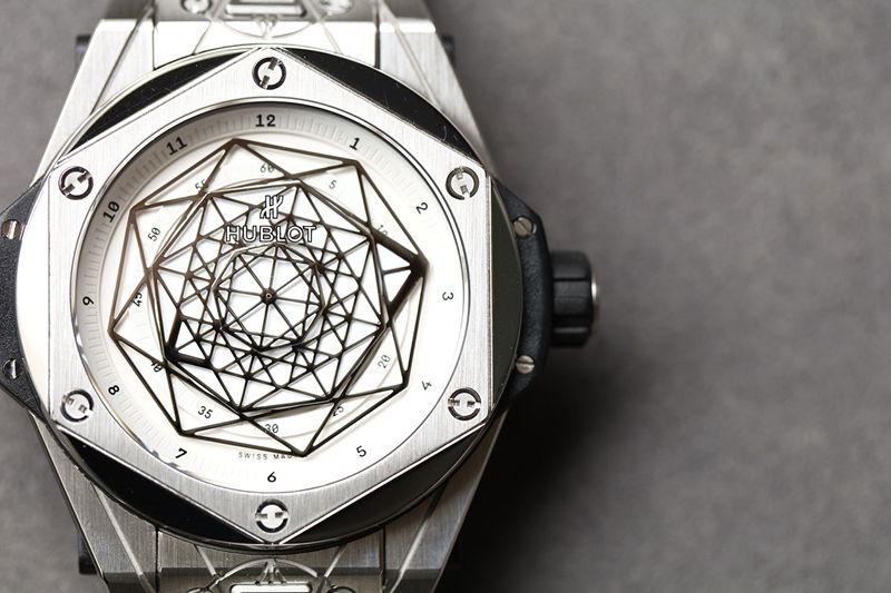 Hublot top high-quality watches BigBang series tattoo men's mechanical white disk watch details