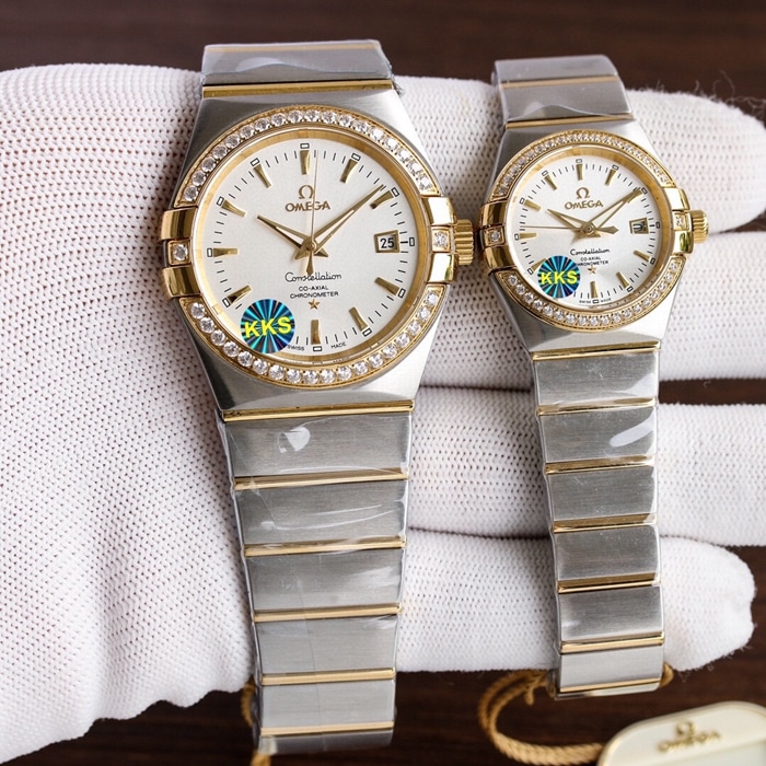 Omega Omega Double Eagle Constellation Series Couple Watch Front View