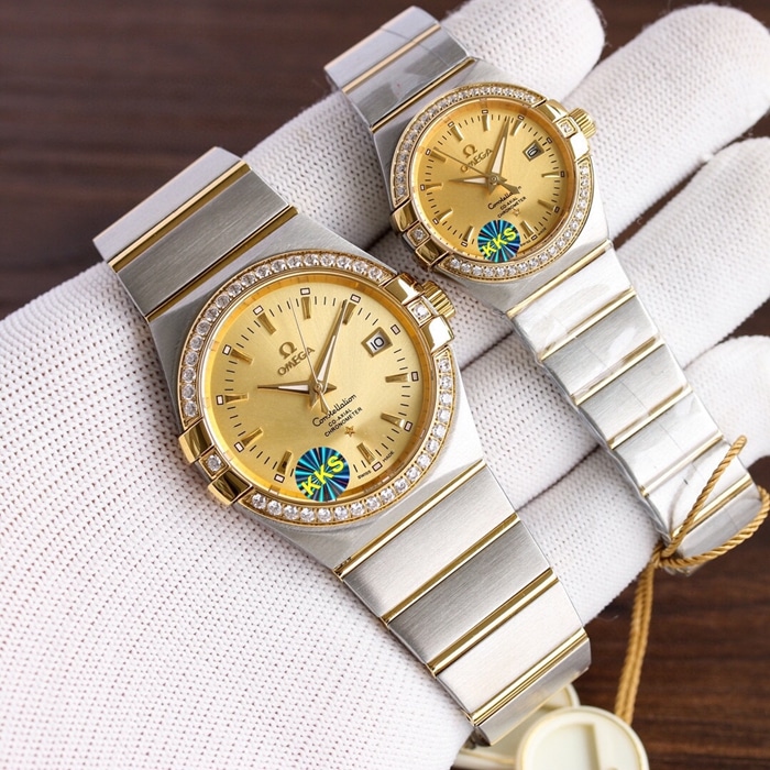 Omega Omega Double Eagle Constellation Series Couple Watch Front View
