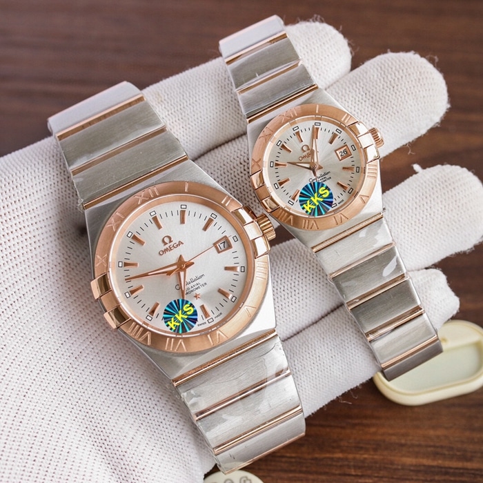 Omega Omega Double Eagle Constellation Series Couple Watch Front View