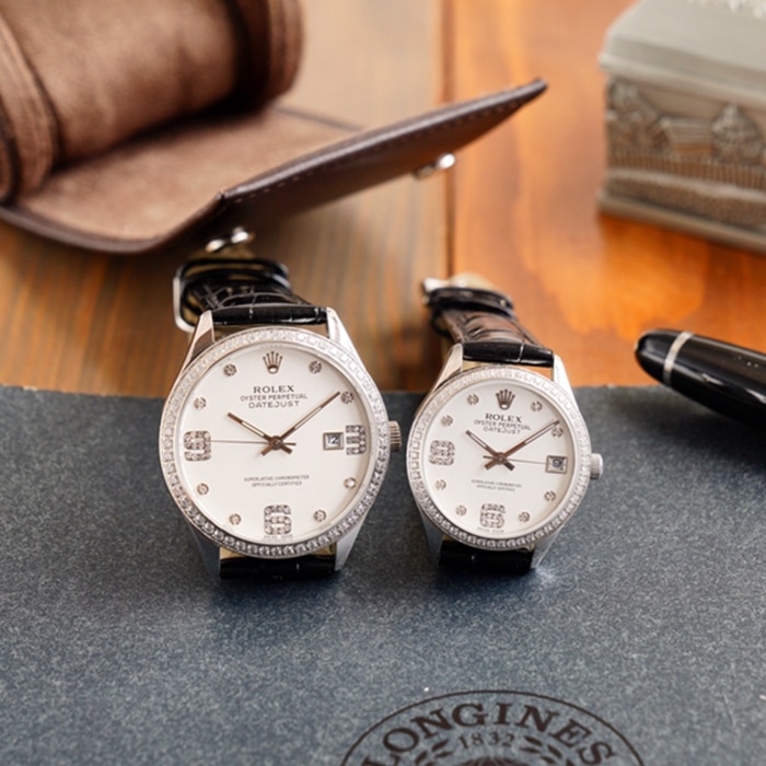 Front view of the new Rolex latest Datejust couple watch